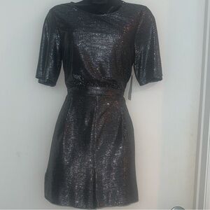 19 Cooper Black and Silver Shimmer Romper